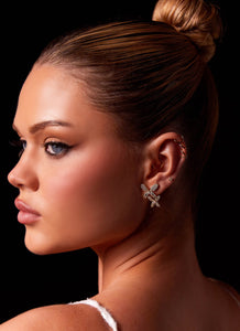 Bold Move Diamante Earrings - Gold