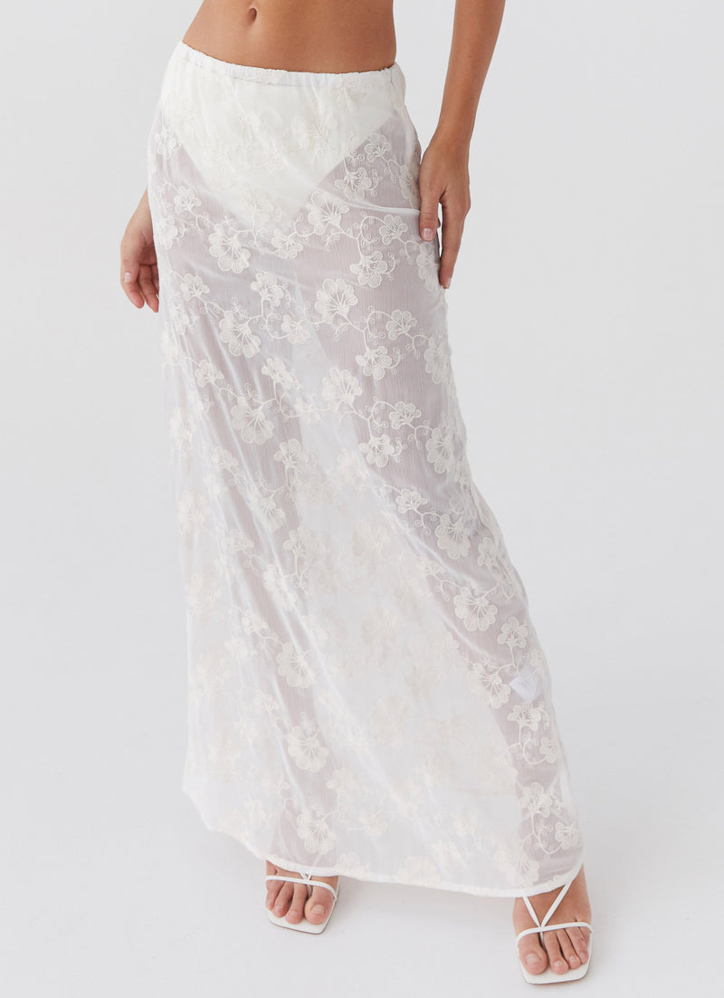 In the Clouds Maxi Skirt - Ivory Petal