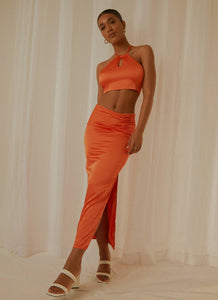 Monaco Maxi Skirt - Orange - Peppermayo