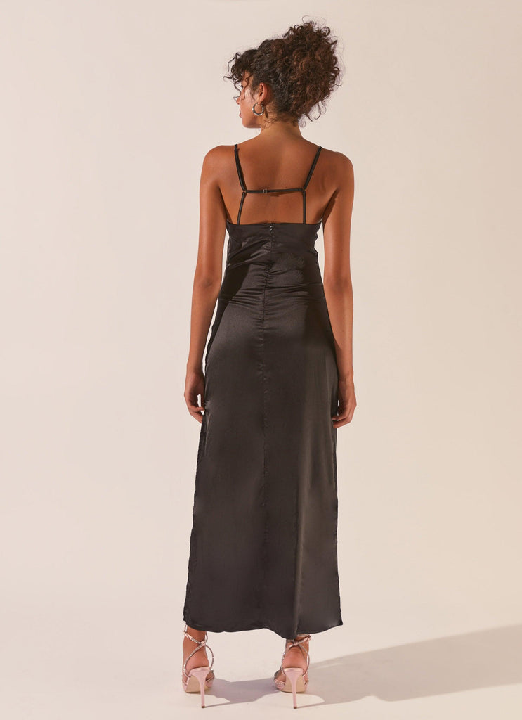 Worst Behaviour Diamante Maxi Dress - Onyx - Peppermayo