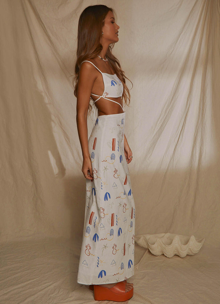 Natural Muse Linen Maxi Dress - Santorini - Peppermayo