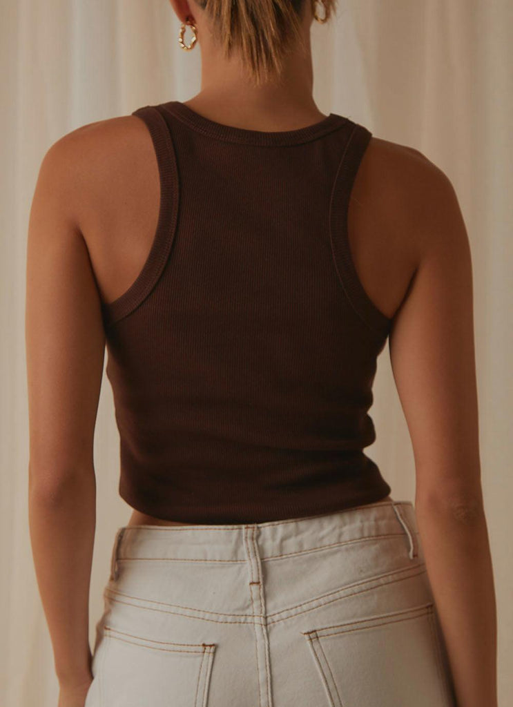 Blank Canvas Ribbed Tank - Choc Brown - Peppermayo