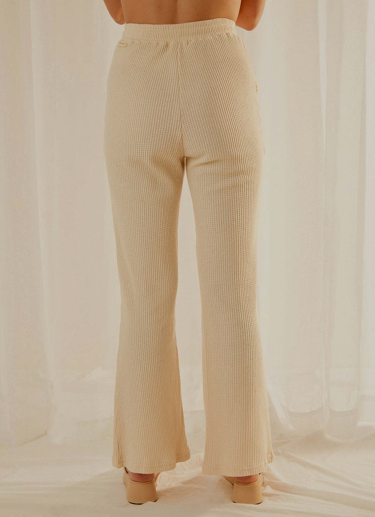 Celia Waffle Pant  - Latte