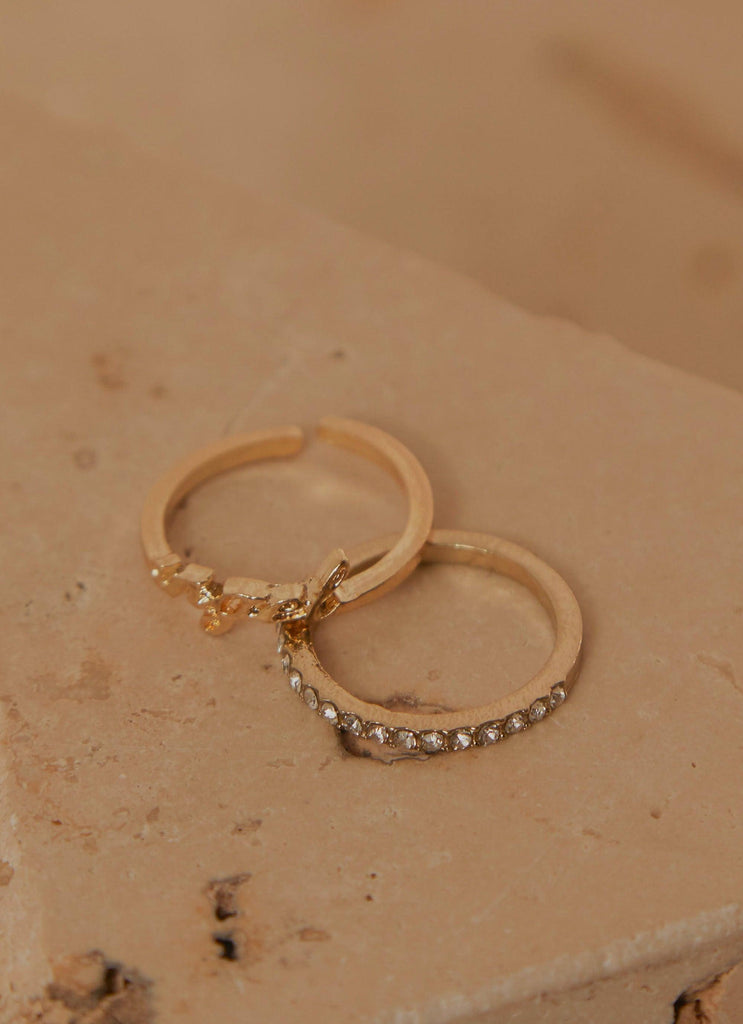 You For Me Ring Set - Gold Pink - Peppermayo