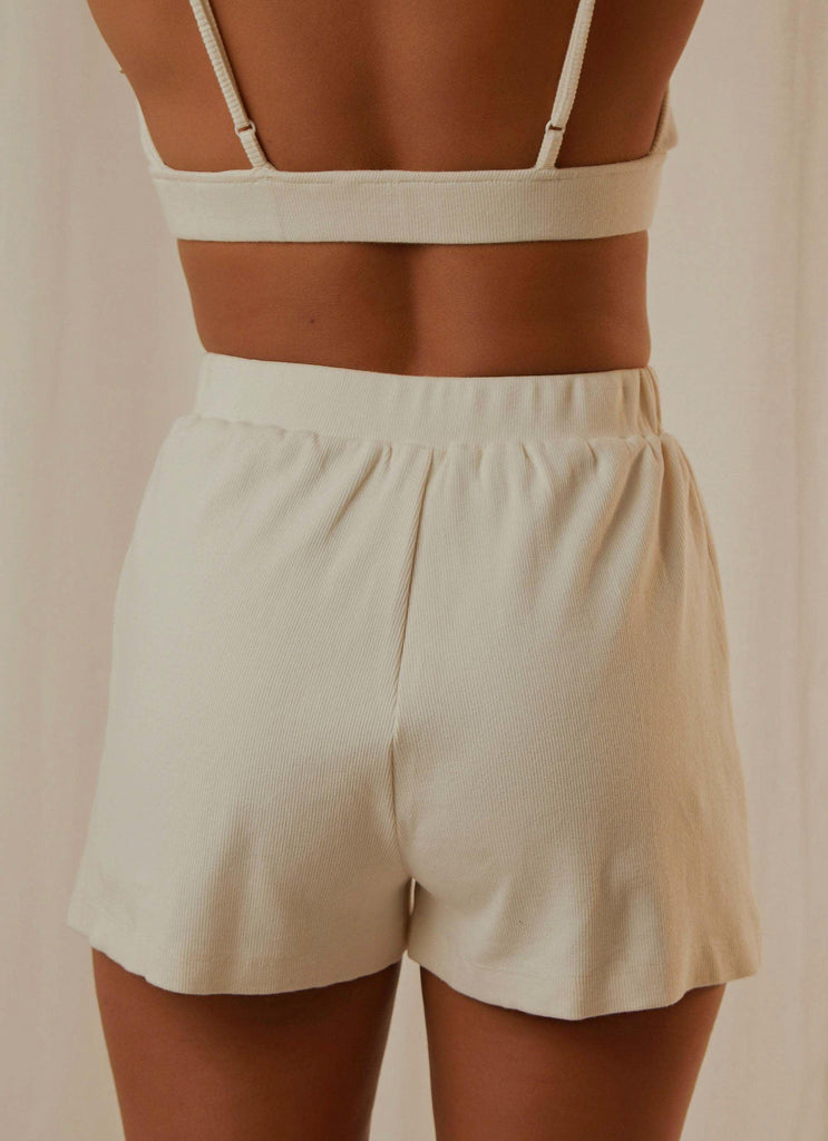 PM Basic Organic Cotton Shorts - Ivory - Peppermayo