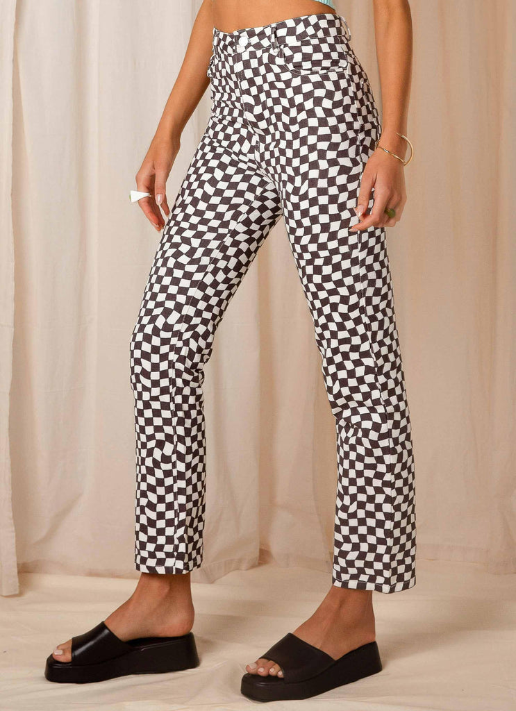 Electric Avenue Pants - Warped Check - Peppermayo