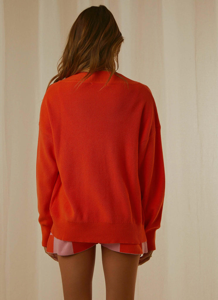 Nyla Knit Cardigan - Orange - Peppermayo