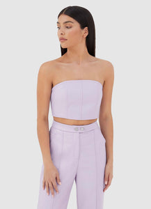 Tropez Leather Top - Lilac - Peppermayo