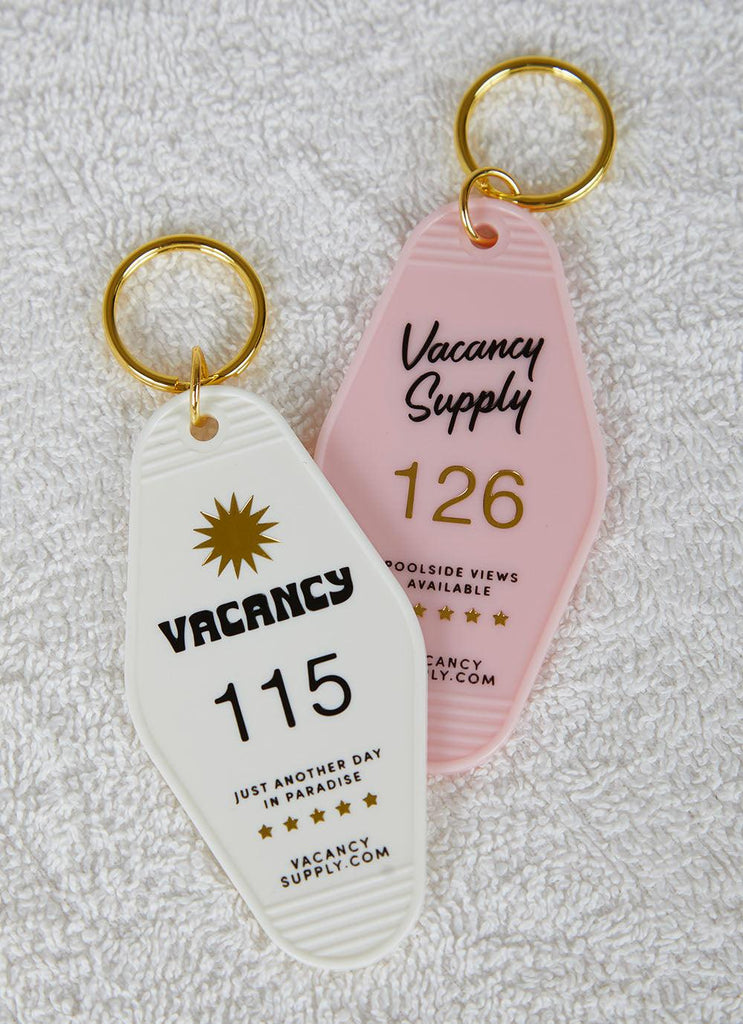 Room 115 Keyring - White - Peppermayo