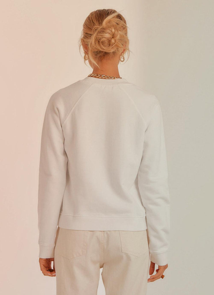 80s Sport Sweater - White - Peppermayo