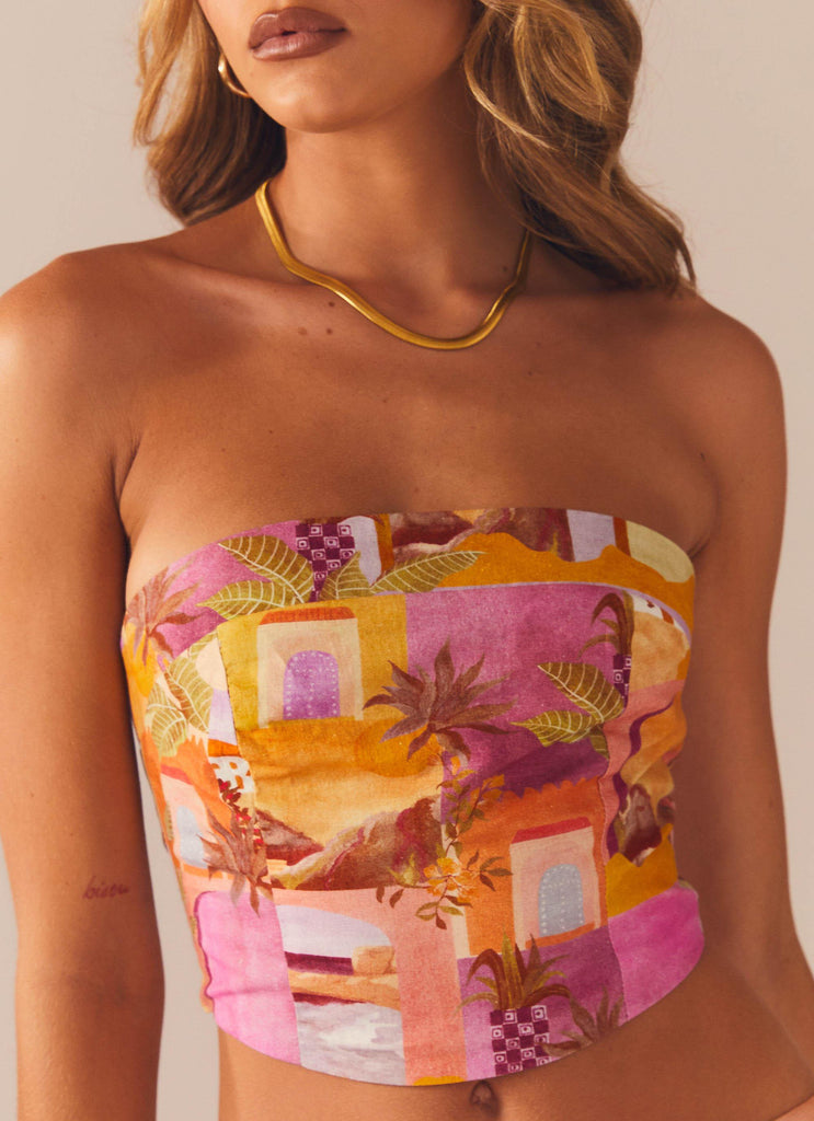 Sultry Sundance Bustier Top - Sunset Building - Peppermayo